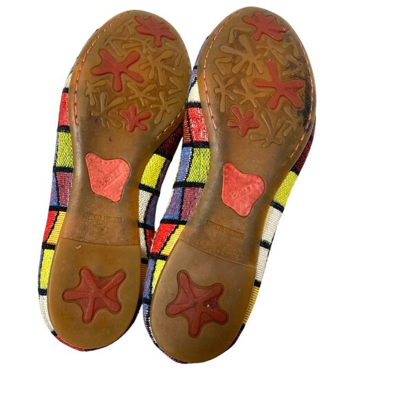 size 7 womens Born Abbee mosaic multicolored ballet flats woven fabric colorful - Picture 8 of 9